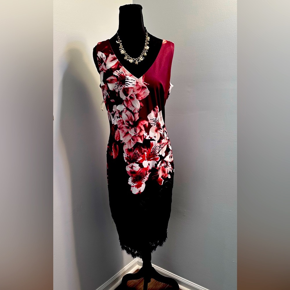 Floral Black and Pink Dress